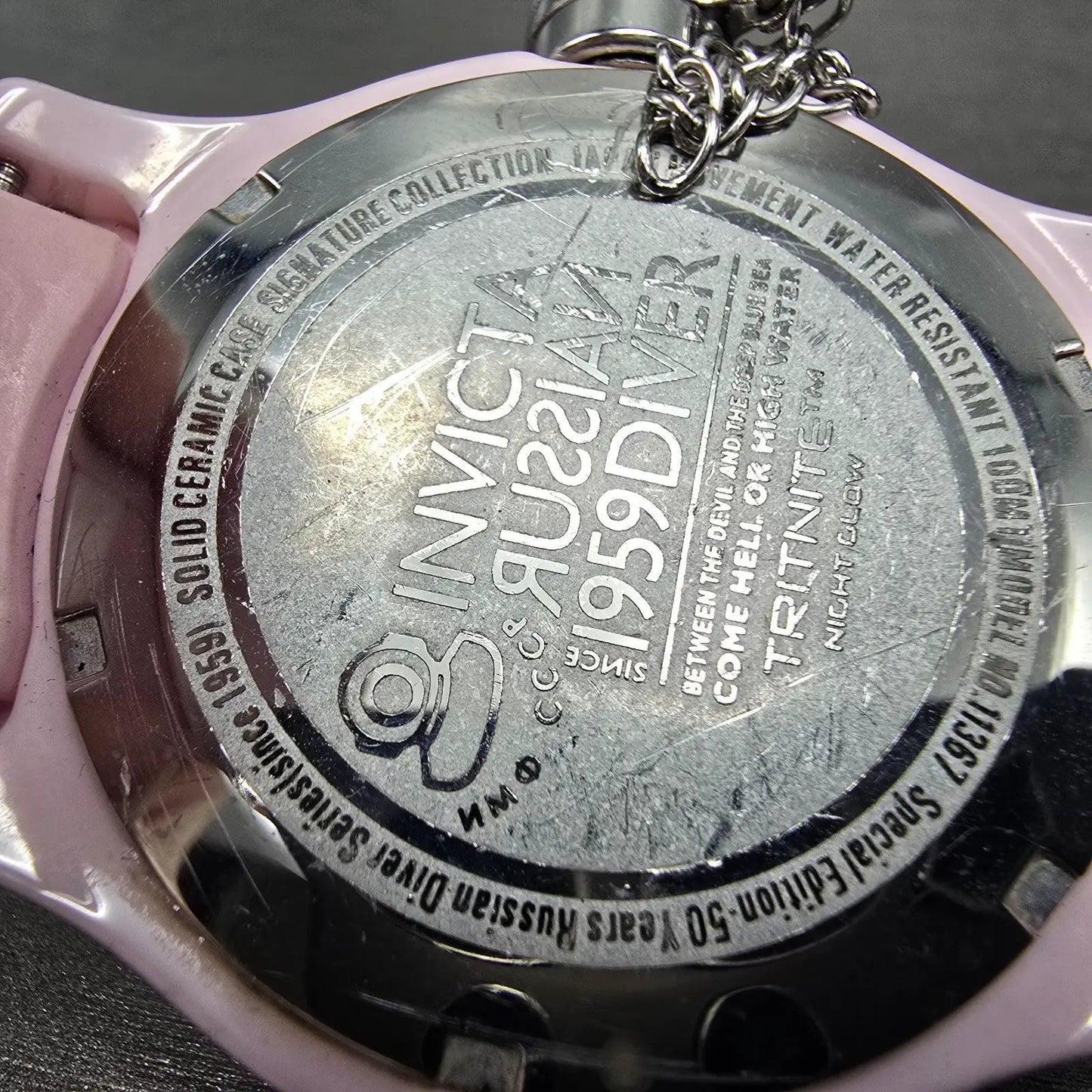 Invicta Russian Diver Watch Women 42mm MOP Dial Pink Tone Daydate 11367 PARTS6