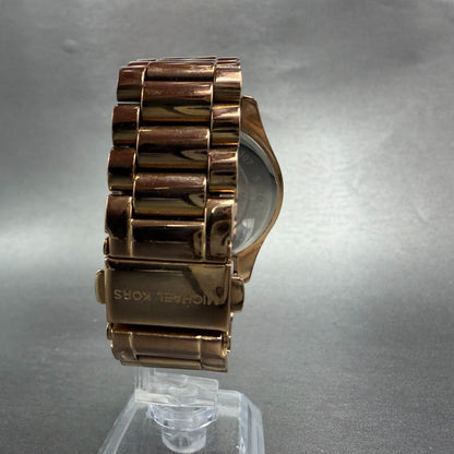 Michael kors Blake Watch Women 42mm Brown Dial Rose Gold Tone Round New battery7