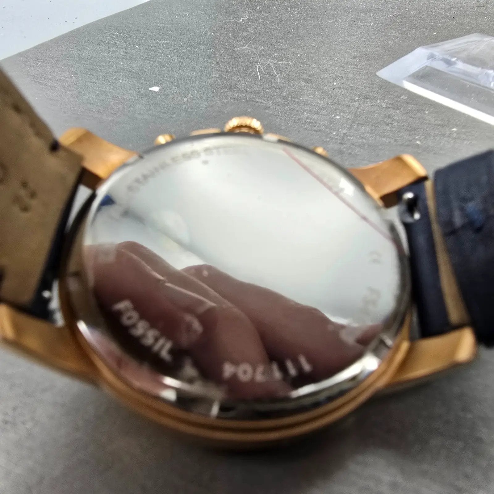 Fossil Grant Chronograph Watch Men 44mm Blue Dial Rose Gold Tone FS4835 New Batt10