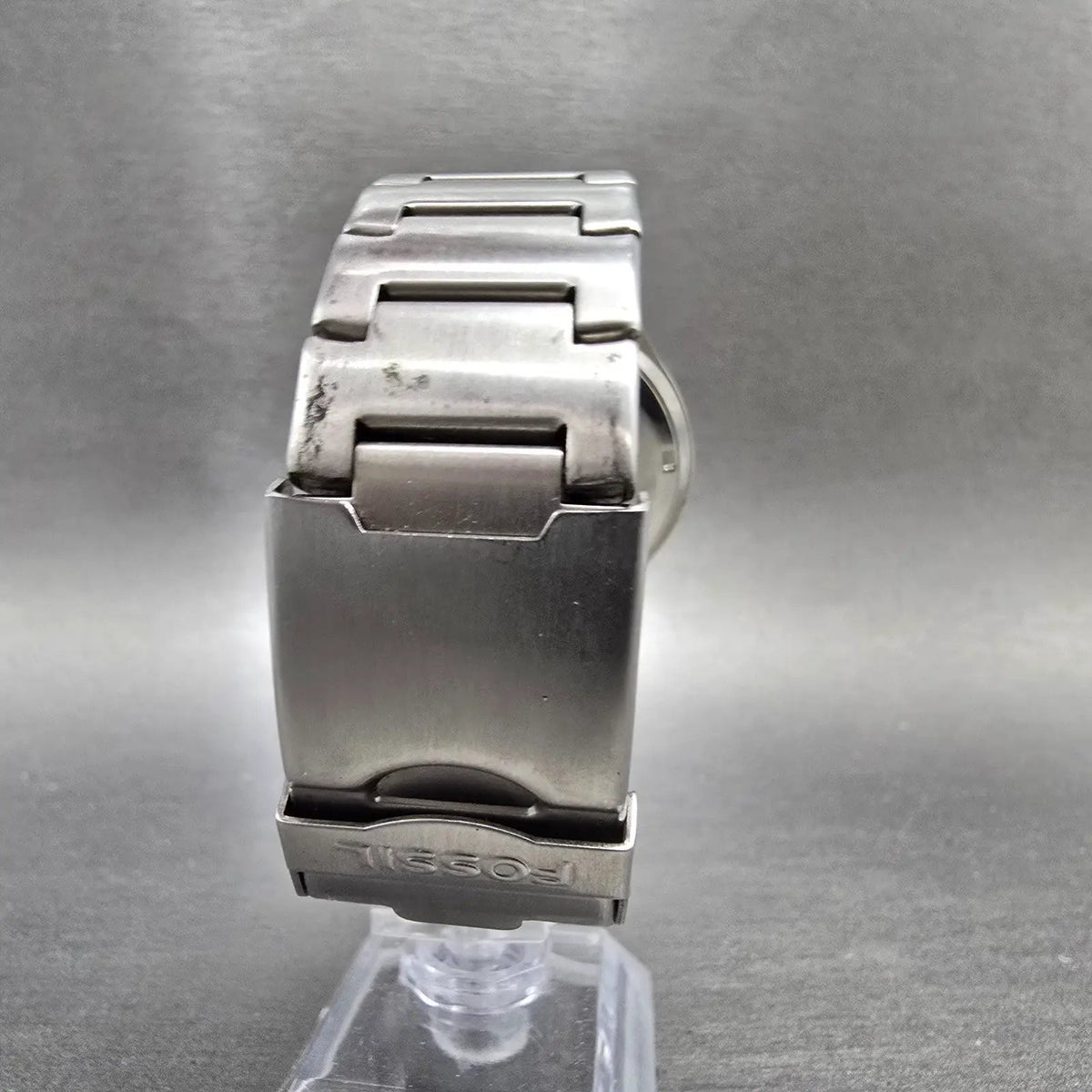Fossil Big Tic Watch Men 39mm Silver Dial Silver Tone Round JR-7948 New BatteryL7