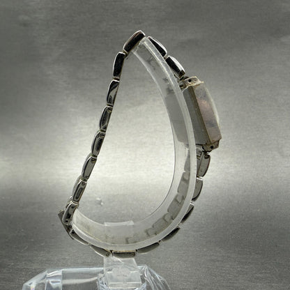 Rado Mirage Watch Women 16mm White Dial Silver Tone Rectangle Manual Wind Run8