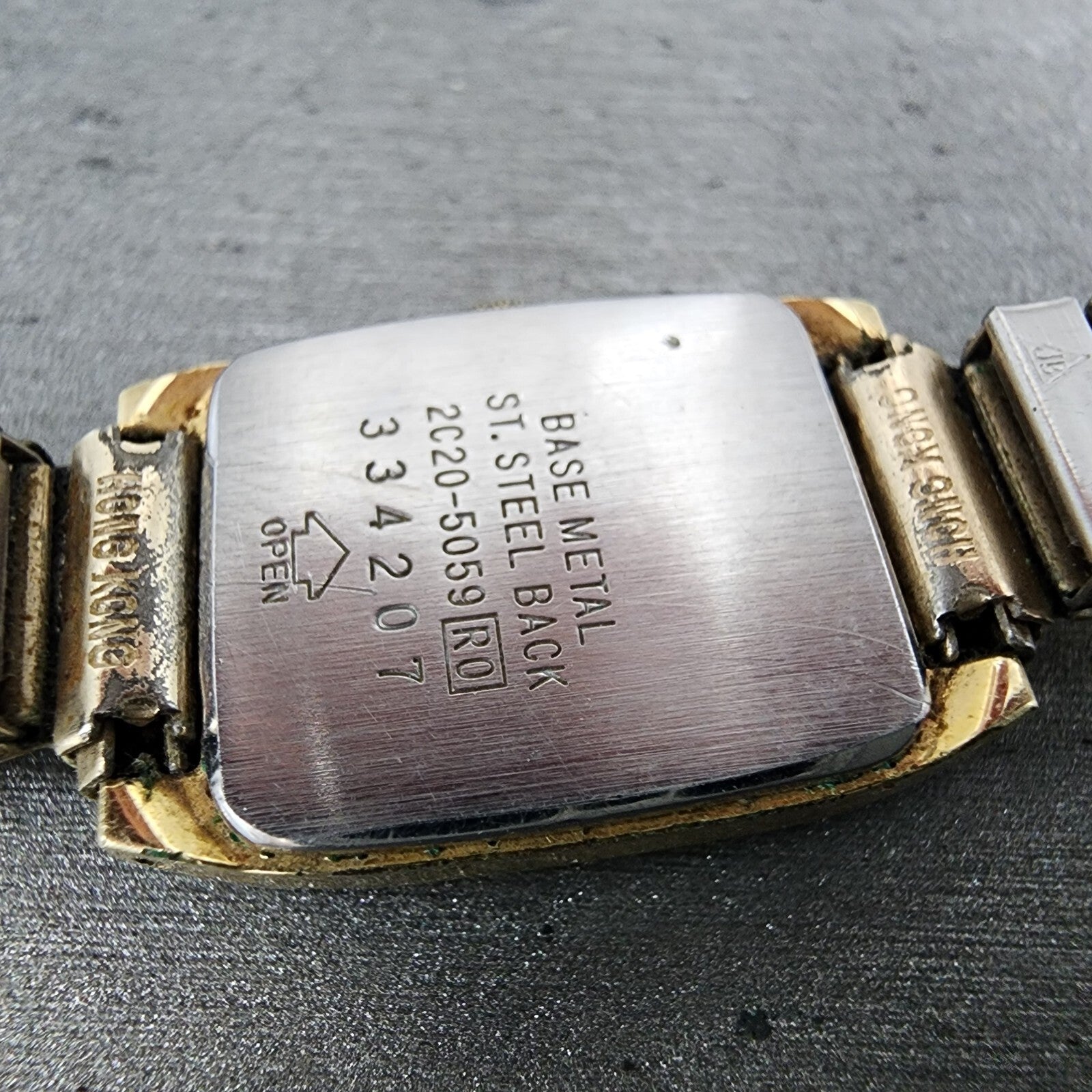 Seiko Watch Women 16mm Gold Dial Gold Tone Rectangle 2C205059 New Battery9