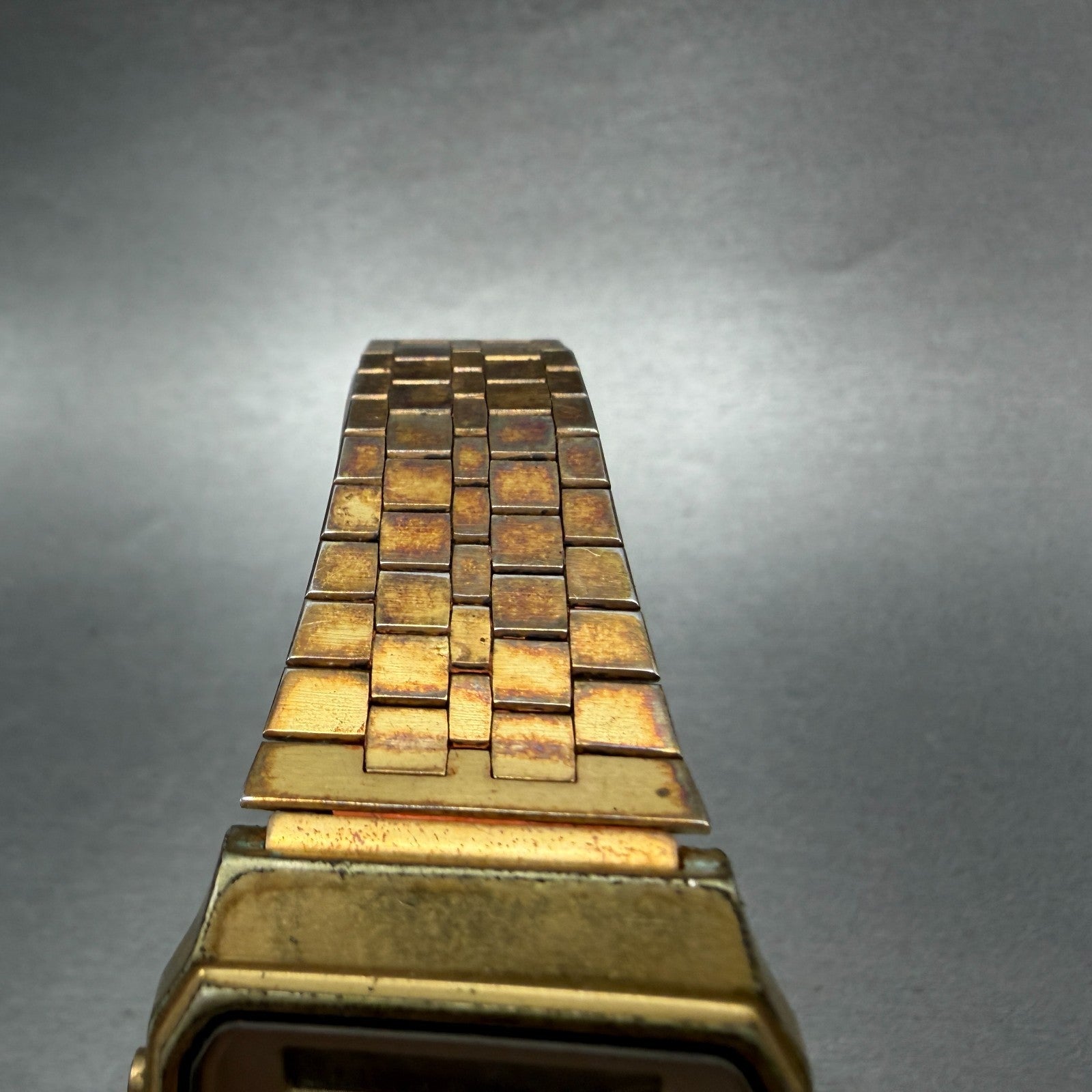 Seiko Analog Digital Watch Men 31mm Gold Tone Alarm Chrono H357-5000 PARTS5