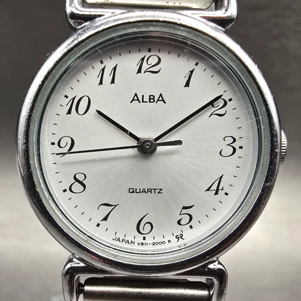 Seiko Alba Watch Women 24mm Silver Dial Silver Tone Round V811-0540 New Battery1