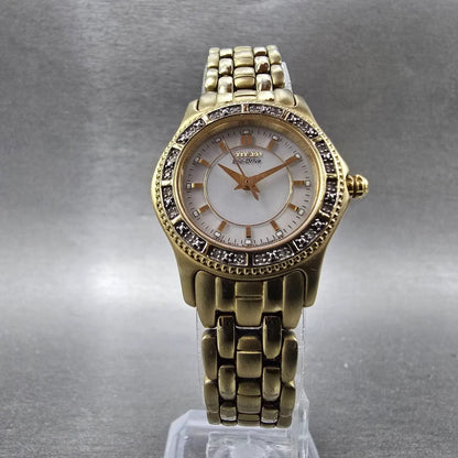 Citizen Eco-Drive Watch Women 26mm White Dial Gold Tone Round Diamonds Bezel5