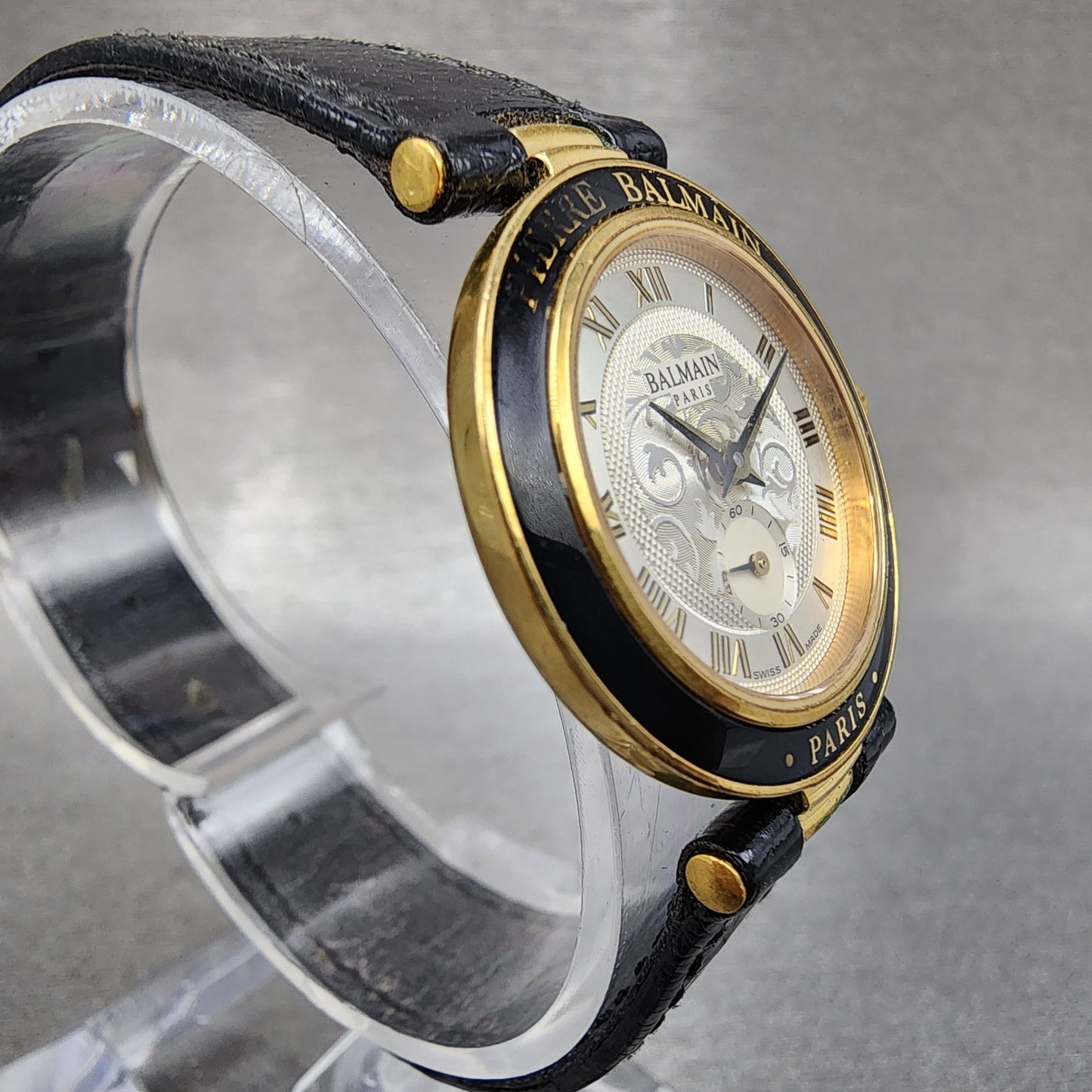 Pierre Balmain Watch Women 26mm White Dial Gold Tone Small Seconds New Batt4