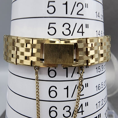 Seiko Watch Women 16mm Gold Dial Gold Tone Manual Rectangle 113399 Runs10