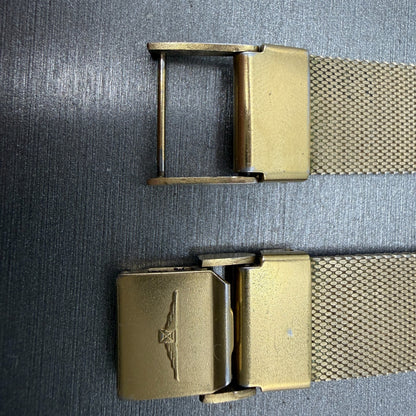 Longines Bracelet 21mm Gold Tone Mesh Duchess USA Vintage Two Piece1
