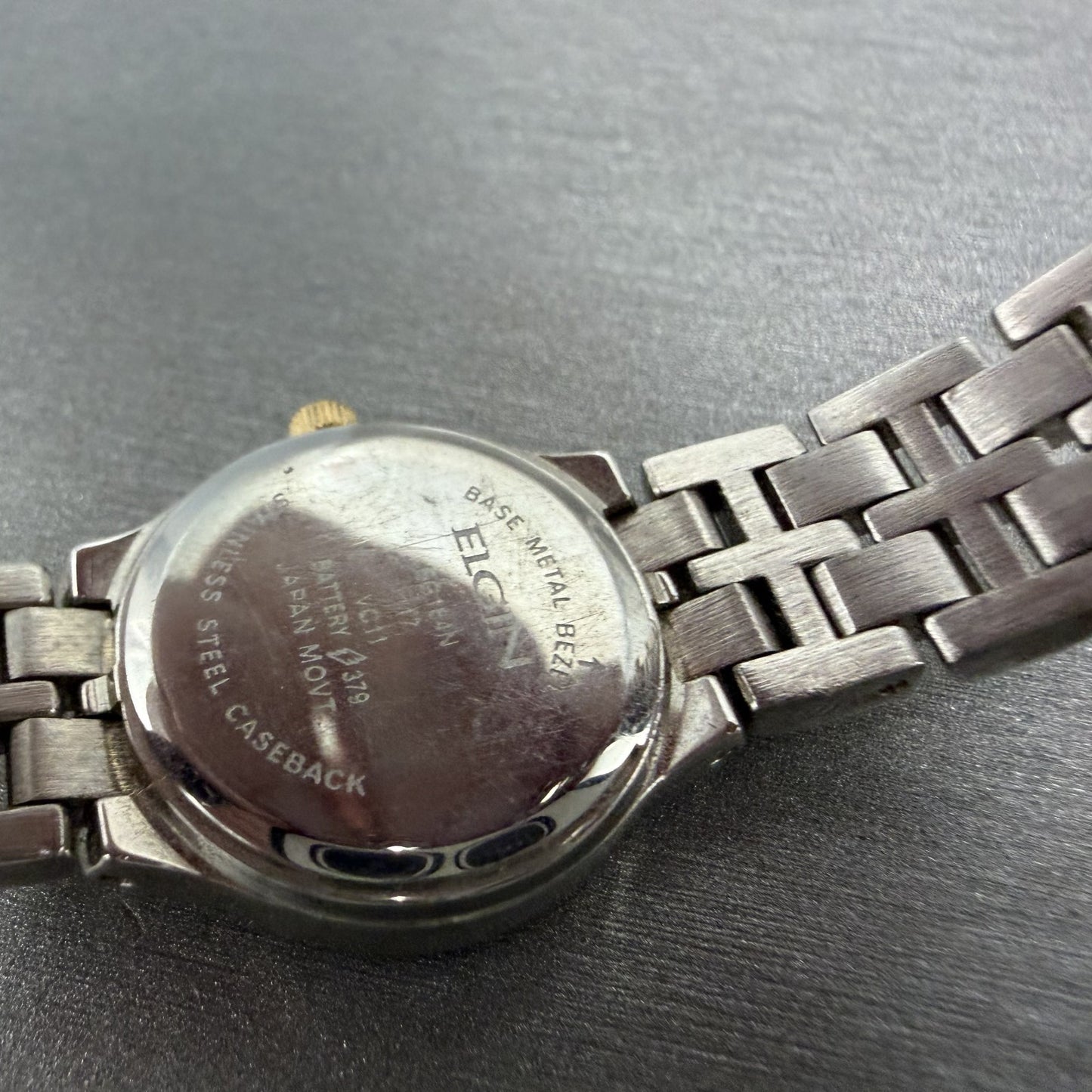 Elgin Watch Women 21mm MOP Dial Two Tone Round Bracelet VC11 New Battery9