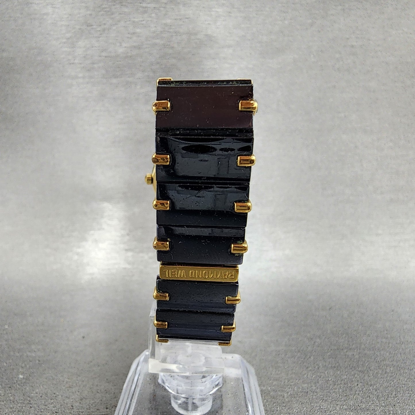 Raymond Weil Coliseum Watch Women 24mm Black Dial Black Gold Round 8084 New Batt7
