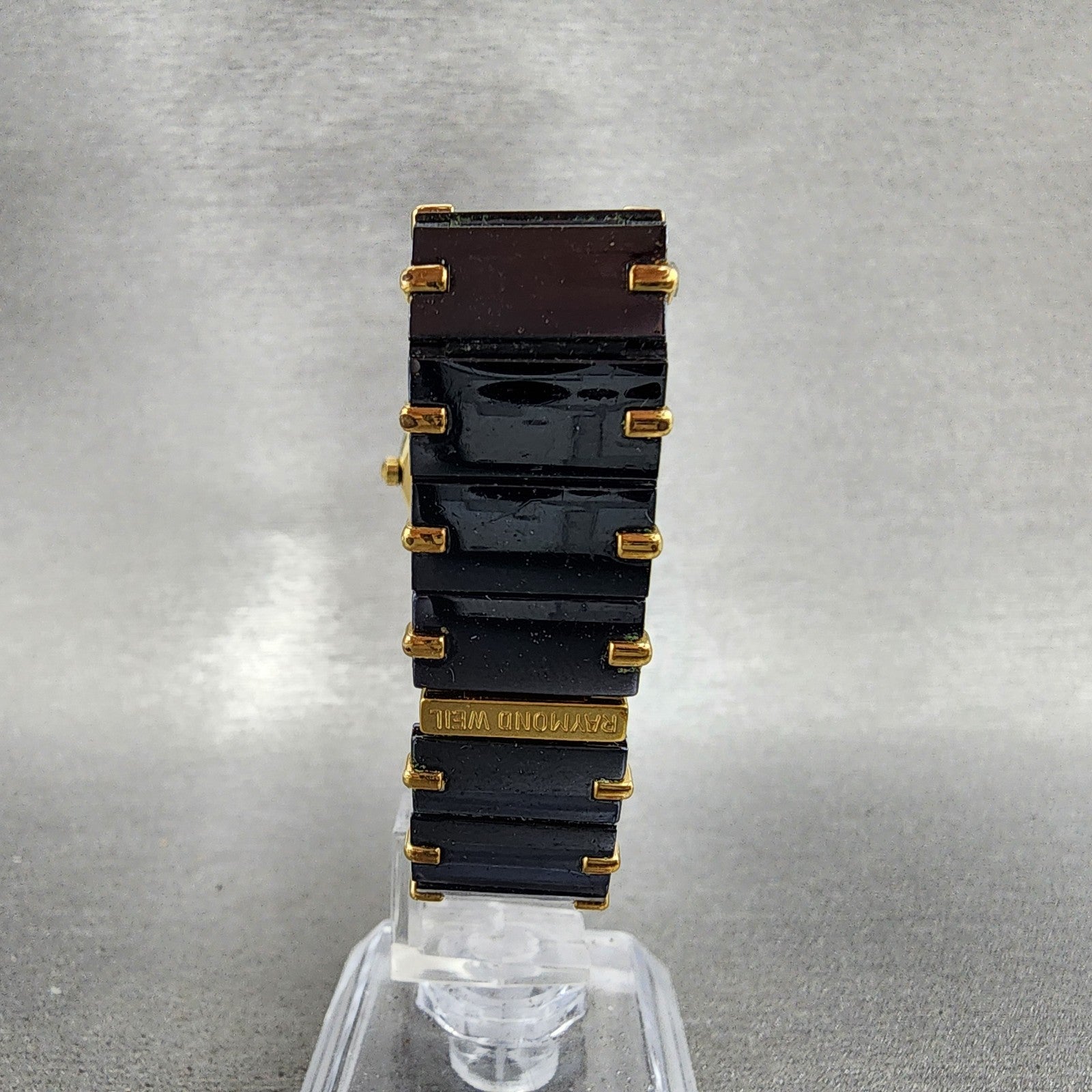 Raymond Weil Coliseum Watch Women 24mm Black Dial Black Gold Round 8084 New Batt7