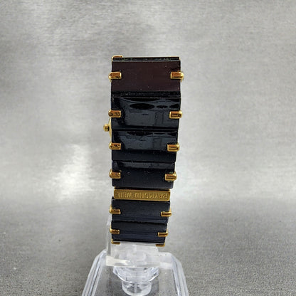 Raymond Weil Coliseum Watch Women 24mm Black Dial Black Gold Round 8084 New Batt7