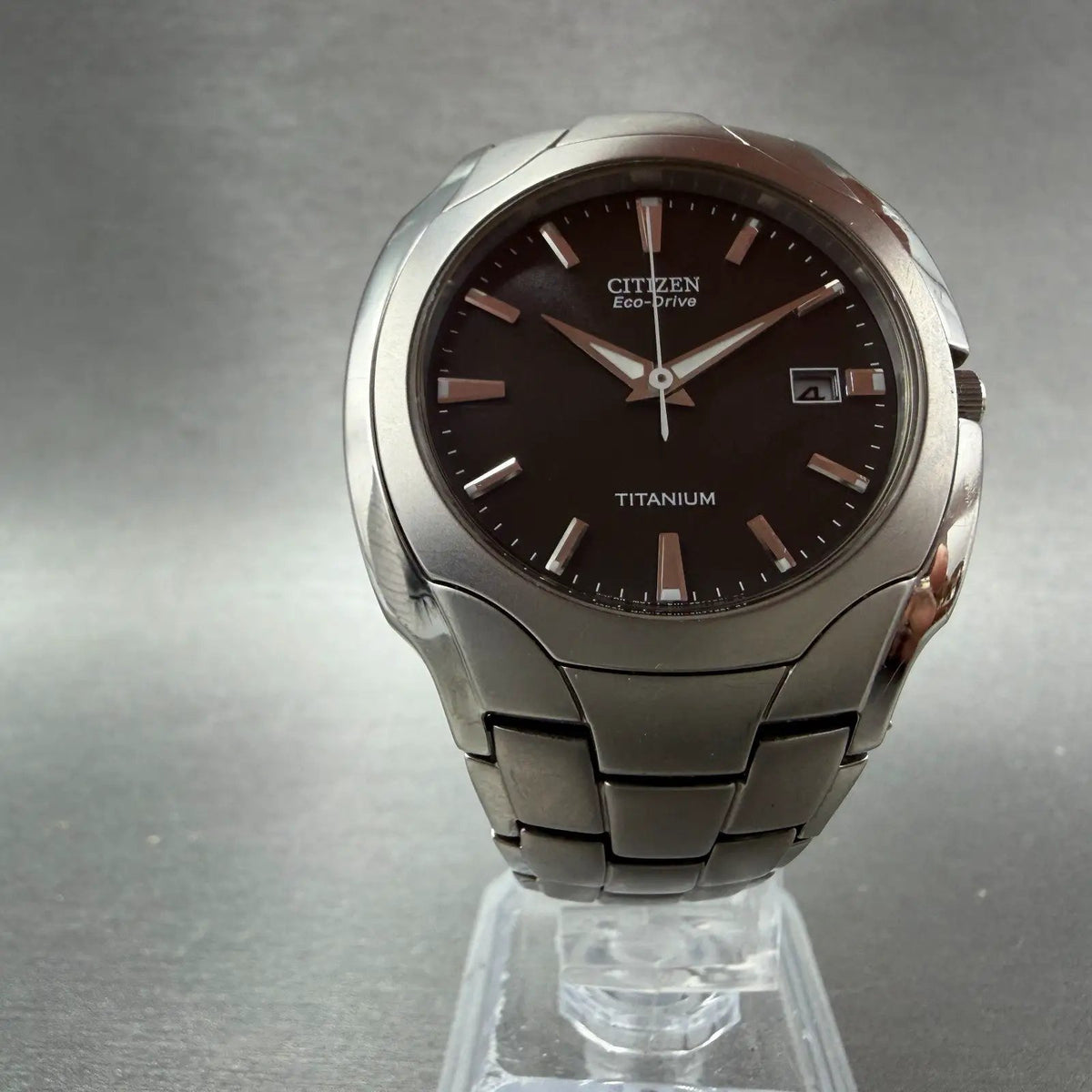 Citizen Eco-Drive Watch Men 38mm Black Dial Titanium Date Round BM6560-54H Runs5