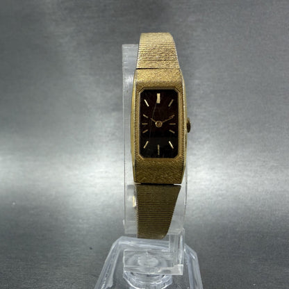 Seiko Tank Watch Women 13mm Brown Dial Gold Tone Rectangle 1320-5990 New Battery5