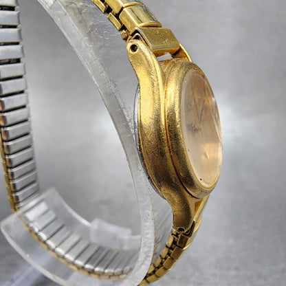 Seiko Watch Women 21mm Champagne Dial Gold Tone Round V4011221 New Battery3