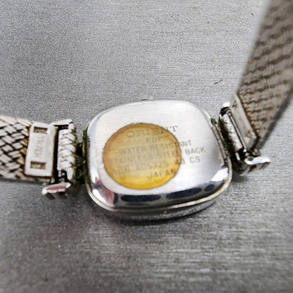 Orient Watch Women 18mm White Dial Silver Tone Rectangle A053Z540 New Battery9