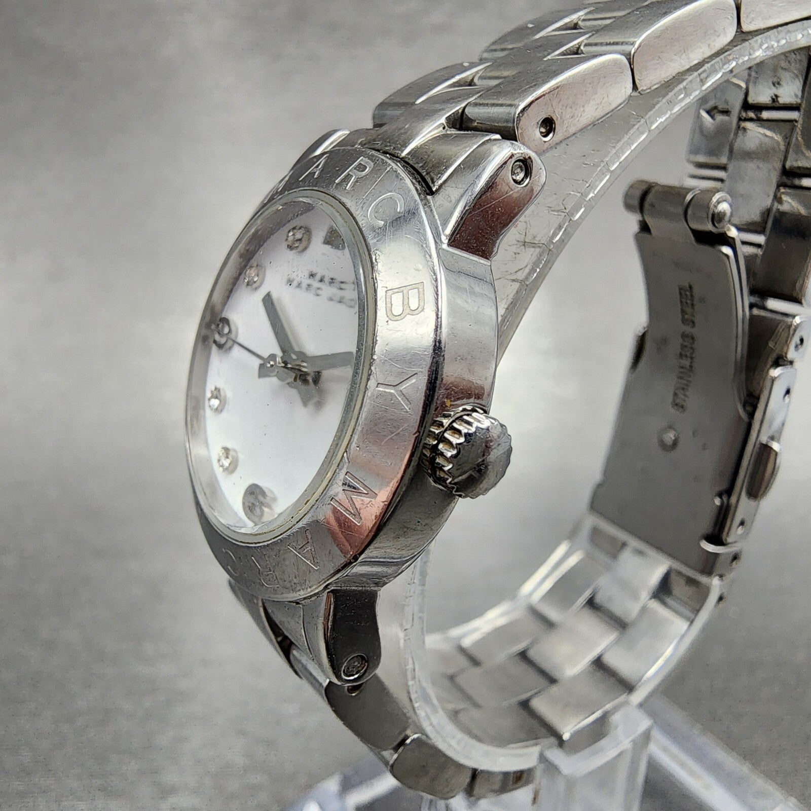 Marc By Marc Jacobs Watch Women 26mm White Dial Steel Round MBM3055 New Battery2
