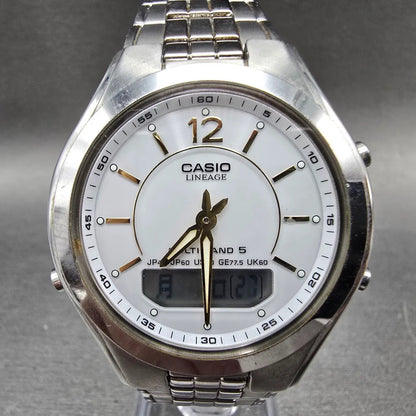 Casio Lineage LCW-M200 Watch Men 38mm White Dial Steel Analog Digital Solar JDM20