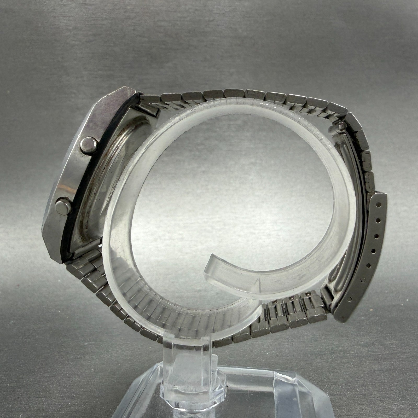 Casio A851 108 Watch Men 36mm Digital LCD Silver Tone Rectangle Vintage PARTS7
