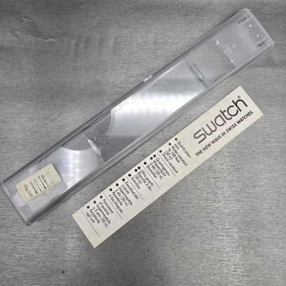 Swatch Poncho Watch Men 34mm Cream Dial Green Case GM122 New Battery NOS19