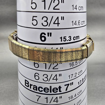 Seiko Watch Women 12mm Gold Dial Gold Tone Rectangle 2E20-5029 New Battery VTG9