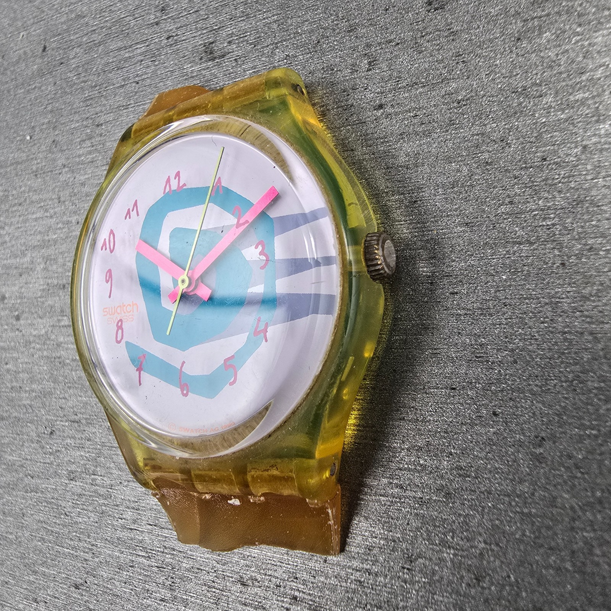 Swatch Bikini Watch Women 34mm White Dial Green Case Round GJ105 New Battery2