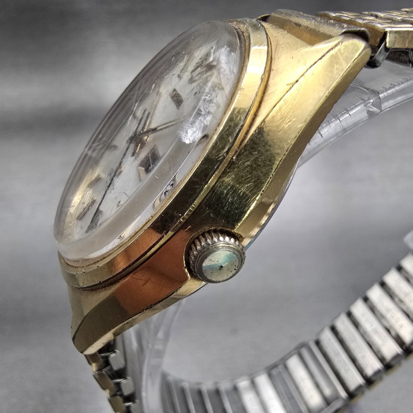 Seiko SQ Watch Men 37mm Silver Dial Gold Tone Daydate Round 0903-7009 New Batt2