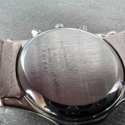 Seiko Lukia Chronograph Watch Women 35mm MOP Dial Steel Date 7T92-0BV0 New Batt10