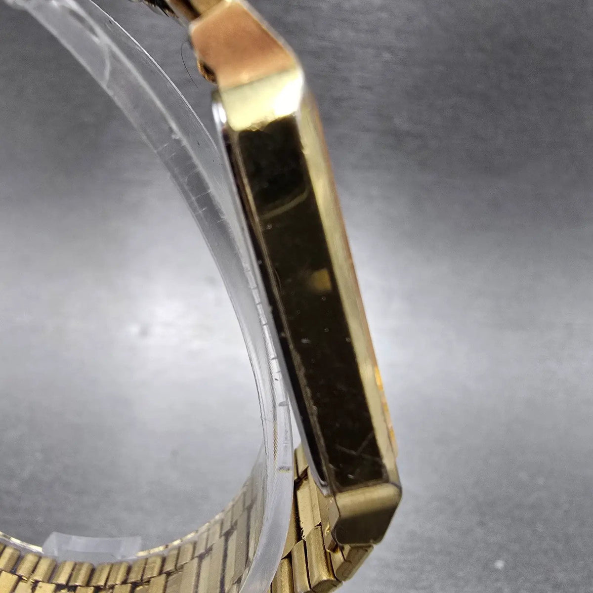 Seiko Tank Watch Men 26mm Champagne Dial Gold 5Y31-5000 Rectangle New Battery3