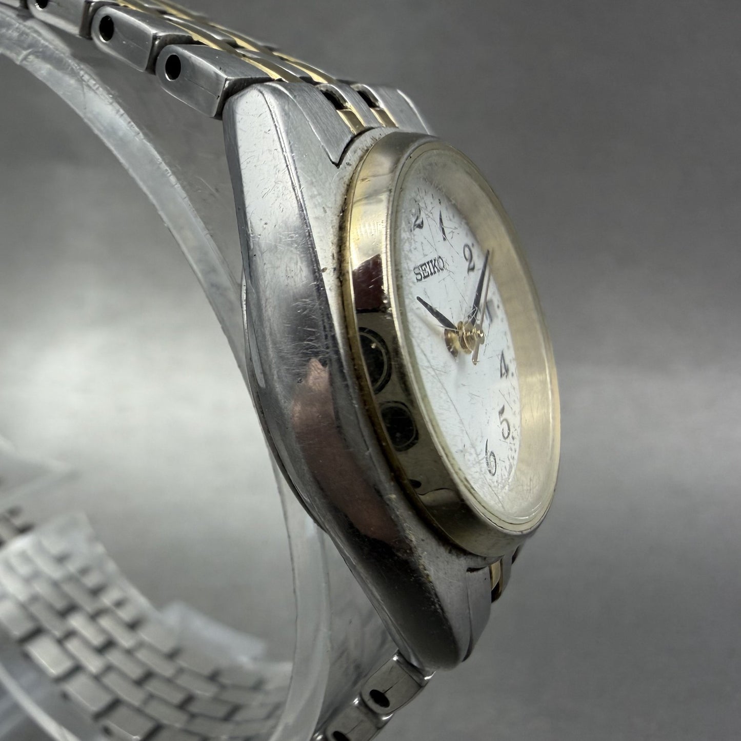 Seiko Watch Women 25mm White Dial Two Tone Daydate 7n830011 Round New Battery3