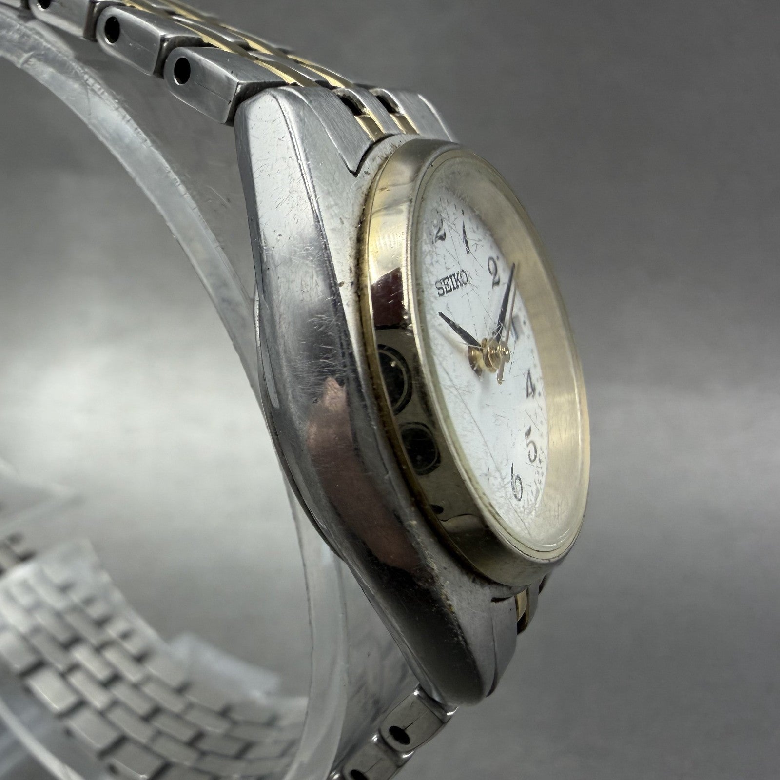 Seiko Watch Women 25mm White Dial Two Tone Daydate 7n830011 Round New Battery3