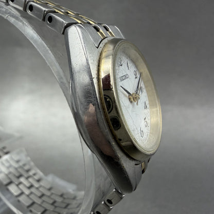 Seiko Watch Women 25mm White Dial Two Tone Daydate 7n830011 Round New Battery3