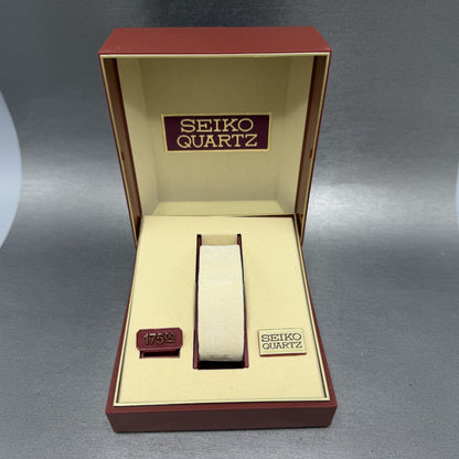Seiko Tank Watch Women 18mm MOP Dial Black Tone Rectangle 1N005C89 NOS Runs Box13