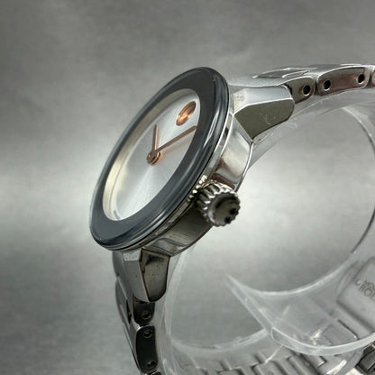 Movado Bold Watch Women 25mm Silver Dial Silver Tone 01.3.14.6116 New Battery2