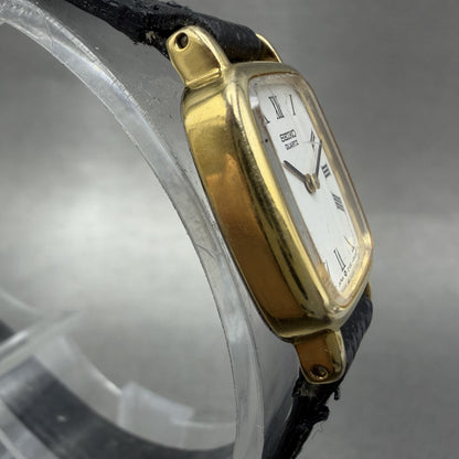 Seiko Watch Women 17mm White Dial Gold Tone Rectangle 2Y005A00 New Battery3