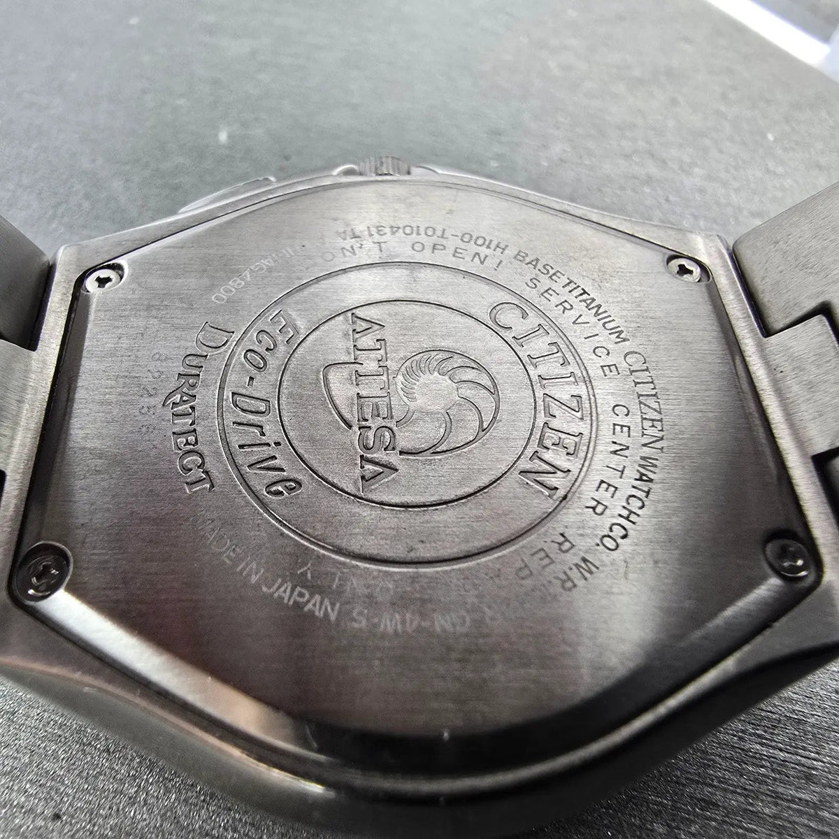 Citizen Eco-Drive Attesa Watch Men 37mm Black Dial Titanium H100-T010431 PARTS!!11