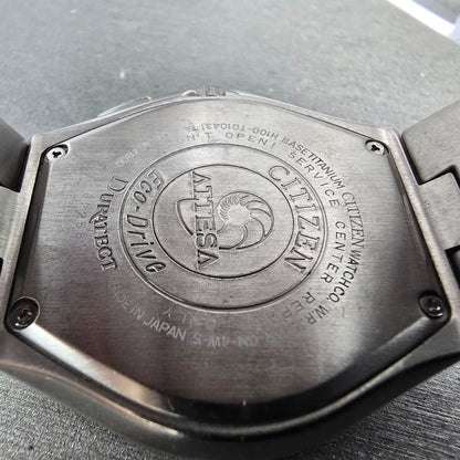 Citizen Eco-Drive Attesa Watch Men 37mm Black Dial Titanium H100-T010431 PARTS!!11