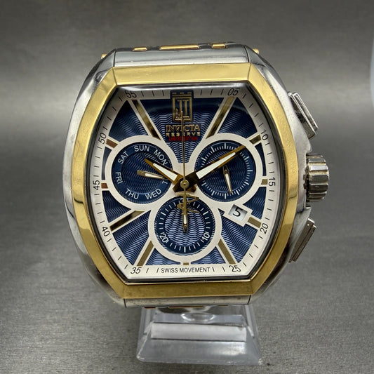 Invicta Jason Taylor Chrono Watch Men 50mm Blue Dial Two Tone Date Daydate 374460