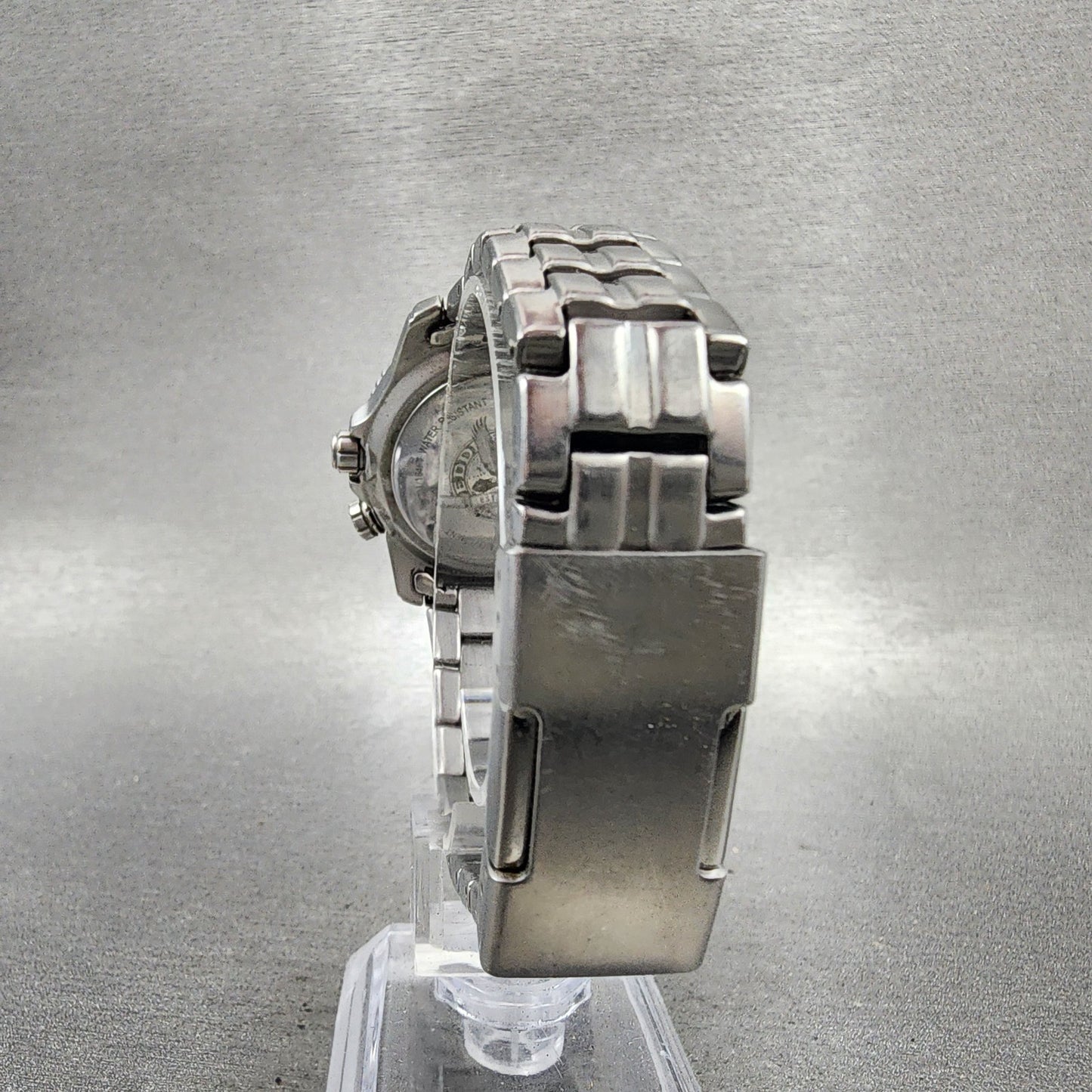Eddie Bauer Watch Women 32mm Gray Dial Silver Tone Date Alarm Round New Battery7