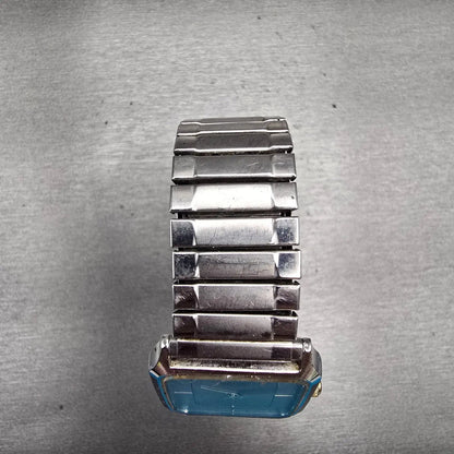 Seiko Watch Men 25mm Silver Dial Silver Tone Rectangle 6530-5510 New Battery VTG4