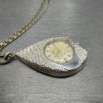 Citizen Ivory Pendent Watch Women White Dial Silver Tone Asymmetrical Manual Run4