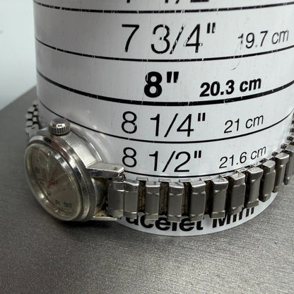 Seiko Automatic Watch Women 24mm Silver Dial Silver Tone Date 2205-0599 PARTS11
