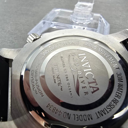 Invicta Pro Diver Watch Men 48mm Black Dial Silver Tone Date 44834 New Battery9
