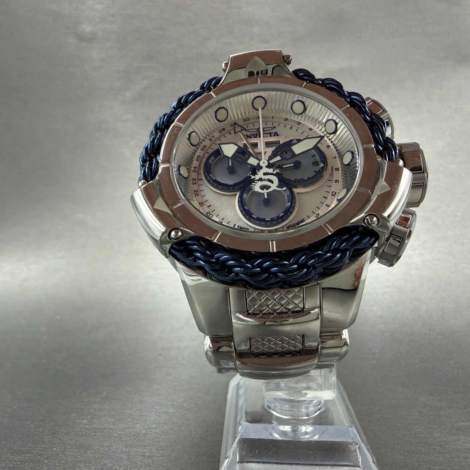 Invicta Subaqua Alpha Chrono Watch Men 52mm MOP Dial Steel Triple Calendar 360085