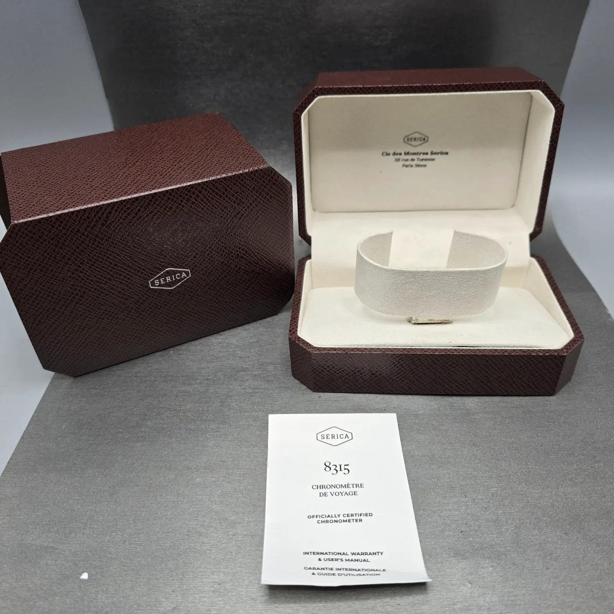 Serica Travel Chronometer Watch Men 39mm Brown Dial Steel Automatic GMT 8315-211