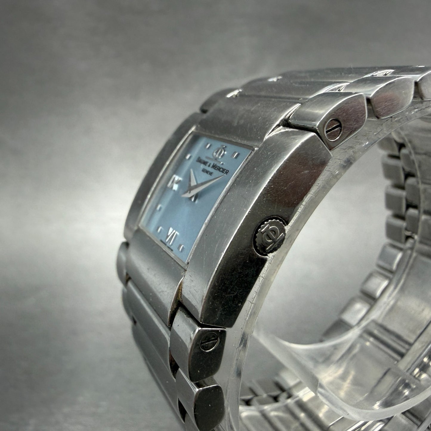 Baume Mercier Catwalk Watch Women 24mm Blue Dial Silver Tone Rectangle MV0451972