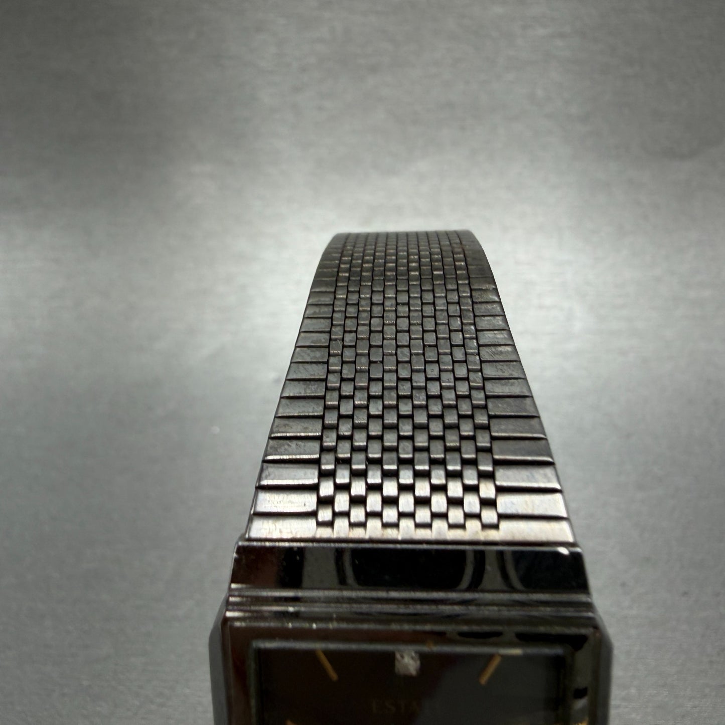 ALBA Estate Tank Watch Men Black Dial Black Tone Rectangle V701-5000 New Battery4