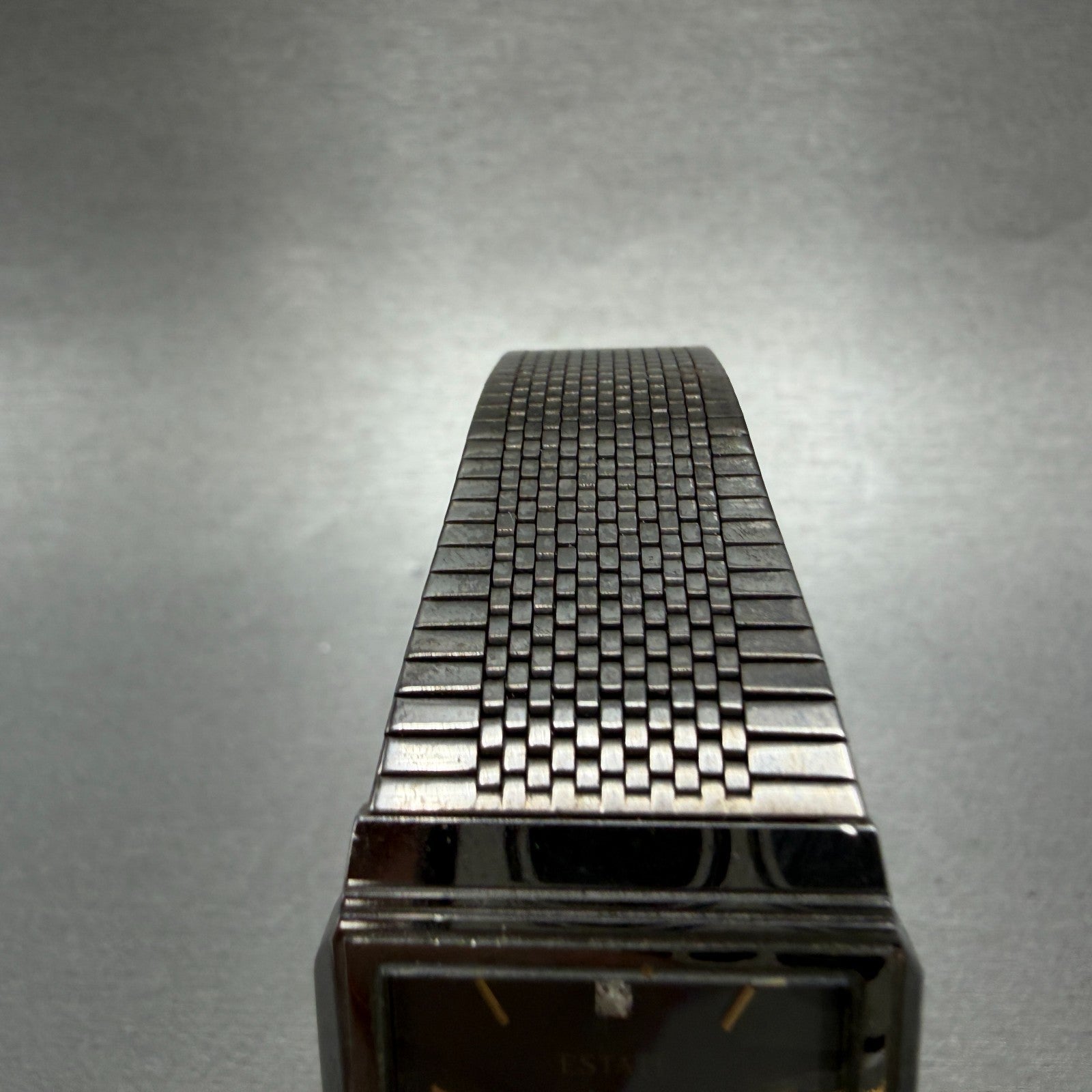 ALBA Estate Tank Watch Men Black Dial Black Tone Rectangle V701-5000 New Battery4