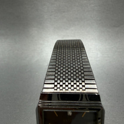 ALBA Estate Tank Watch Men Black Dial Black Tone Rectangle V701-5000 New Battery4