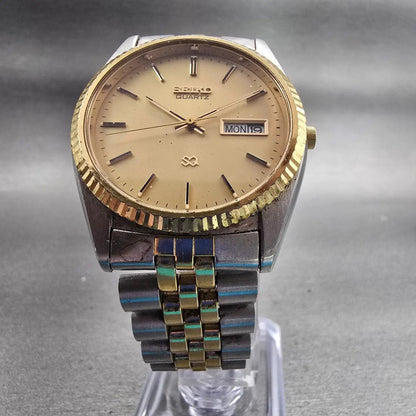 Seiko President Watch Men 36mm Gold Dial Two Tone Daydate 5Y23-8A60 New Battery5